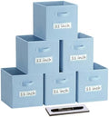 Storage Bins,11 Inch Cube Storage Bin with Labels,6pcs,Pastel Blue by Anyoneer