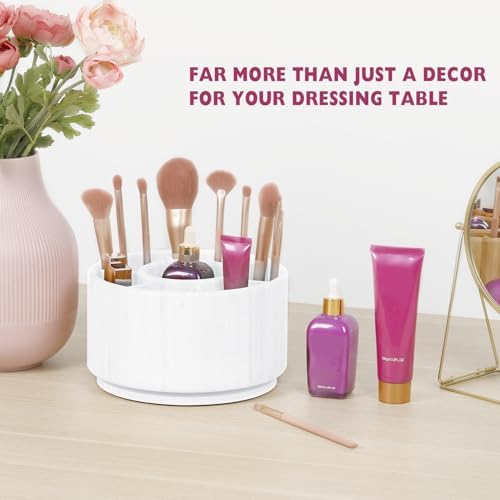 Bamboo Rotating Round Art Supply Organizer, Pencil Holder Desk Organizer - Image 6