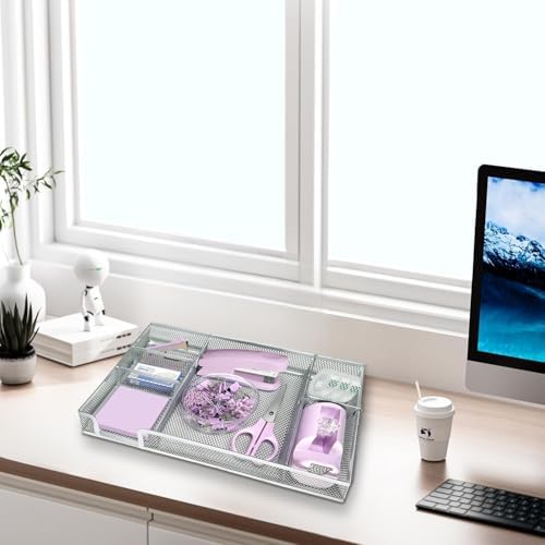 Purple Office Desk Accessories Set, Complete Supplies Kit with Organizer - Image 5