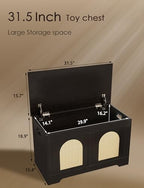 DINZI LVJ Storage Chest, Wooden Toy Box, Espresso Oak 31.5" L - Image 3
