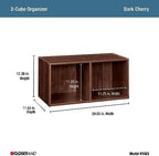 ClosetMaid Cubeicals 2-Cube Storage Shelf Organizer - Stackable or Wall-Mountable, Easy Assembly, Dark Cherry Finish - Image 3