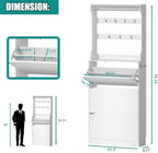 Shoe Cabinet for Entryway with 3 Flip Drawers, White Tall Wood Shoe Storage Cabinet with Coat Rack, Narrow Hidden Slim Freestanding Shoe Rack Organizer, 2 in 1 Hall Tree for Living Room, Hallway - Image 2