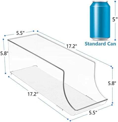 Sorbus Can Dispenser for Refrigerator - 12 Can Fridge organizer Rotation System Rack - Clear Soda Can Organizer for Refrigerator, Freezer & Pantry - Great for Kitchen Organization & Storage (2-Pack) - Image 3