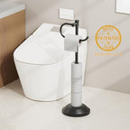 BESy Toilet Paper Holder Floor Stand, Bathroom Freestanding Black - Image 2