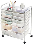 VEVOR Rolling Cart with Drawers, Double Row 12 Drawer Storage Organizer, Mobile Utility Cart with Chrome Steel Frame, Universal Casters & 2 Brakes, for Office, Classroom, Craft Room, Studio, Garage by VEVOR