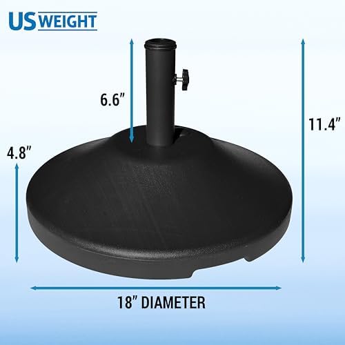 US Weight Fillable Outdoor Umbrella Base - Use with Patio Table - Black - Image 3