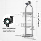 Shower Caddy Hanging (Silver), Adjustable Anti-Swing-Over The Shower Head Caddy, 3 Tier Height Bathroom Storage Organizer Bathroom Shelves Basket Rack Shower Caddies (3Tier) - Image 6