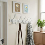 Dseap Coat Rack Wall Mount 24 Inch, Heavy Duty 12-Gauge Base vs Flimsy 1mm, Double-Thick Solid Anti-Snap Hooks, Stainless Steel 6-Hook Hanger Organizer for Clothes Hat Closet Entryway, White - Image 4