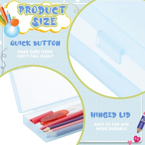 Fainne 24 Plastic Pencil Case Bulk, Single Layer, White, Blue, S - Image 3