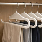 Velvet Hangers Non Slip,20 Pack Space Saving Pants Hangers,Thin Space Saving Clothes Hanger for Closet, Durable Heavy Duty Hanger with 360 Swivel Hook for Pants Towel Jeans(White) - Image 7