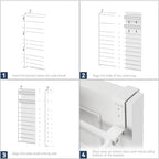 Whitmor 27 Pair Over The Door Shoe Organizer, 11 Tier Hanging Shoe Organizer, Heavy Duty Metal & Mesh Shoe Holder, Hanging Shoe Rack for Closet Organizer & Storage, 7.5 L x 21.7 W x 79.9 H, White - Image 5