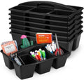 6 Pack Classroom Caddy with Handle, 6 Compartment (Black) by Yakydesign