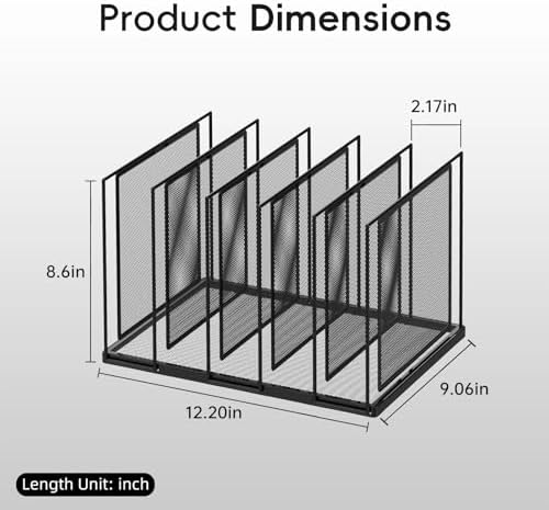 File Organizer for Desk, 5-Section Vertical File Sorter, Paper Holder Organizer Standing Metal File Folder for Office Home Classroom, Black 2 PACK - Image 2