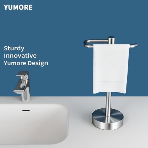 YUMORE Hand Towel Holder Stand Countertop, Pro Silver - Image 2