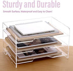 SANRUI Acrylic Paper Organizer Letter Tray for Desk, 3 Tier Enlarged File Sorter,Clear File Holder Desktop Shelf Document Storage for School Office Home - Image 6