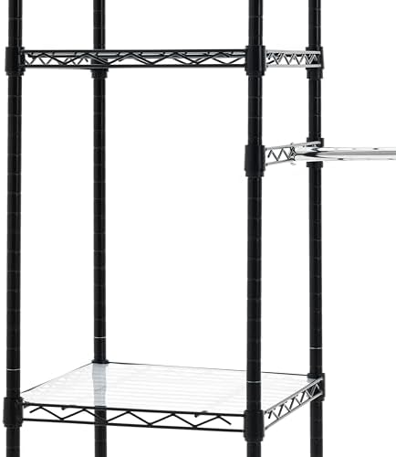 Amazon Basics Expandable Metal Hanging Closet Organizer System with Storage Shelves, Adjustable, Easy to Assemble, 57-80"L x 14"W x 72"H, Black - Image 4