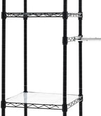 Amazon Basics Expandable Metal Hanging Closet Organizer System with Storage Shelves, Adjustable, Easy to Assemble, 57-80"L x 14"W x 72"H, Black - Image 4