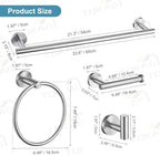 TQKAG Brushed Nickel Bathroom Hardware Set, 6-Piece Towel Bar Set 23.6 Inch - Image 6