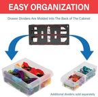 Akro-Mils 26-Drawer Plastic Storage Cabinet, 20"W x 6"D x 10"H, Yellow - Image 5
