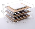 SANRUI Acrylic Paper Organizer Letter Tray for Desk, 3 Tier Enlarged File Sorter,Clear File Holder Desktop Shelf Document Storage for School Office Home - Image 2