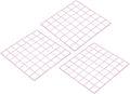 PATIKIL 14"x14" Wire Grid Panel, 3 Pack Wall Grid Decorative Panels Board Photo Pictures Display Decor Hanging Organizer for Home Office, Pink by PATIKIL