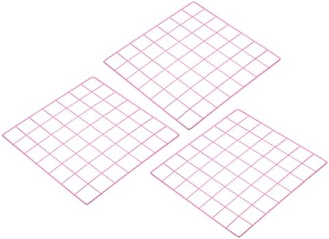 PATIKIL 14"x14" Wire Grid Panel, 3 Pack Wall Grid Decorative Panels Board Photo Pictures Display Decor Hanging Organizer for Home Office, Pink by PATIKIL