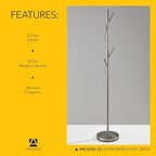 Adesso Coat Rack, Brushed Steel, 6 Hooks, Space-Saving, 67" - Image 5