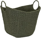 Household Essentials Natural Woven Wicker Storage Basket with Handles by HouseholdEssentials