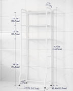 Kitsure Over Toilet Storage Rack, 63.2" H Space-Saving, Holder & Hooks - Image 2