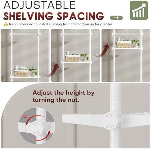 Goovilla Over The Toilet Storage Shelf, 64-124inch(H) 15-27inch(W), White - Image 3