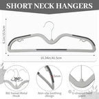 LemonRoad 50 Pack Short Neck Hangers Plastic Non-Slip, Dark Gray Light Gray - Image 2