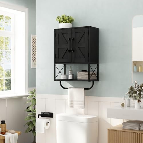 RUSTOWN Farmhouse Medicine Cabinet with 2 Barn Door, Bathroom Wall Cabinet - Image 4