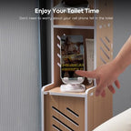 Bathroom Storage Cabinet, Toilet Paper Holder with Shelf (Oak) - Image 5
