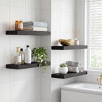 Fixwal Floating Shelves for Wall Decor (Black, Set of 4, 15.7 Inch) - Image 4