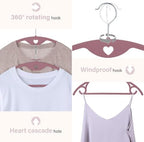 Velvet Hangers Felt Clothes Hangers 50 Pack Pink Multi - Image 4