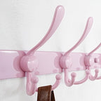 Dseap Coat Rack Wall Mount - 29.5” Long 8-Tri-Hooks Heavy Duty Coat Hanger Rail Wall Hooks for Hanging Coats Hats Clothing Clothes Purse Mudroom Entryway, Pink - Image 2