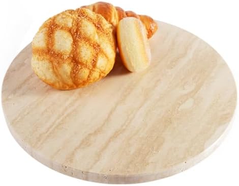 Travertine Lazy Susan for Table Top, 12 in Lazy Susan Turntable Organizer for Cabinet Pantry Kitchen Countertop Fridge Bathroom Makeup Vanity Countertop by BCS