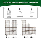 C&AHOME Wire Cube Storage, 12 - Cube Organizer Metal C Grids, Closet, Brown - Image 7