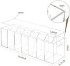 Acrylic Belt Organizer with Dust Cover – Clear Belt Rack & Storage Box, 7-Compartment Belt Holder for Closet, Drawer or Wall Mount – Space Saving Tie & Accessory Organizer for Men & Women - Image 2