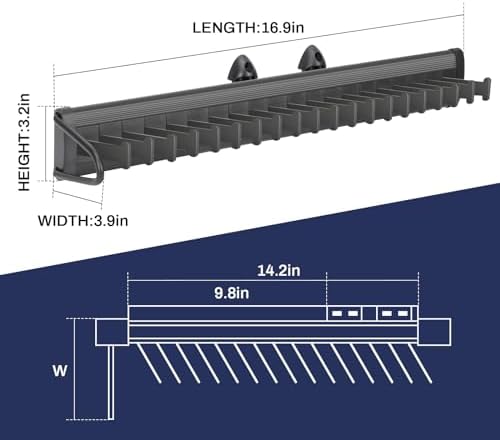 Sliding Tie Rack Hanger for Closet, 20 Tie Pull Out Belt Rack Organizer - Image 6
