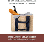 Picnic TIME Parisian Picnic Basket, Insulated Seagrass Picnic Basket, Waterproof, Stylish, Perfect for Picnics, Beach, Office Lunches, Dinner Parties, and Gifts (Beige with Navy Blue Accents) - Image 5