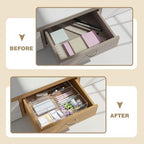 Briwooody Clear Acrylic Deep Drawer Organizer Tray, 6 Compartments - Image 4