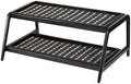 Anji Mountain Heavy Duty Waterproof Wooden Shoe Storage Mat Organizer/Boot Storage Tray Multi Use for Entryway with Coir, Gray and Ivory Insert, 2 Tier, Fits 6 Pair (36.5" Wide) by AnjiMountain