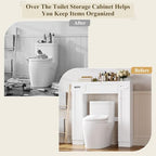 Keyluv Short Over the Toilet Storage Cabinet with Doors for Small Bathrooms - Image 6