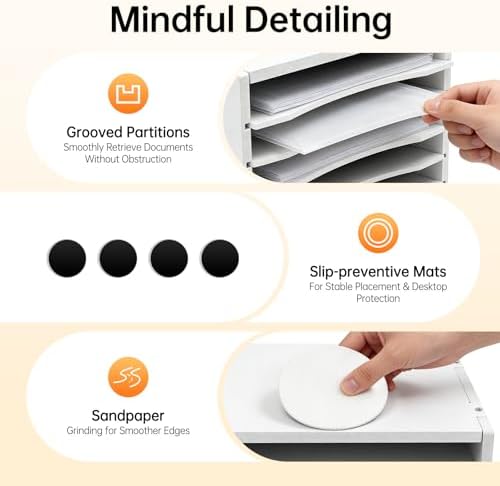 11 Slots Mail Organizer Vertical File Organizer, Vertical Desktop sorter - Image 6