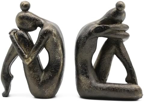 Lukitas Unique Decorative Girl Thinker Bookends, Book Holder, Resin 6.5'' by Lukitas