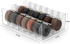 Large Acrylic Belt Organizer, Clear 14 Compartments Storage with Dust Cover, Display Holder for Home - Image 2