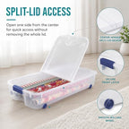 66 Quart Underbed Storage Bin with Wheels & Clear Lid，Flat Plastic Box - Image 7