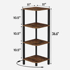 TUTOTAK Corner Shelf, 4-Tier Corner Bookshelf for Small Space - Image 2