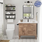 QEEIG Bathroom Floating Shelves Over Toilet (Black, Set of 3, 15.7") - Image 2